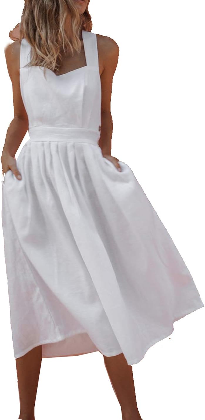 white elegant midi dress