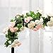 HEJIAYI Artificial Rose Flower Garland For Decoration Fake Rose Flower Vines For Wedding Fake Silk Flower Garland For Weddings, Home, Office, Party