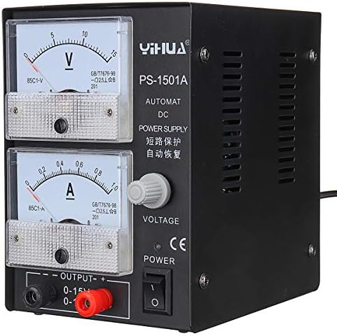 New 1501A 15V 1A Adjustable DC Power Supply Mobile Phone Repair Power Test Reg (110V US Plug)