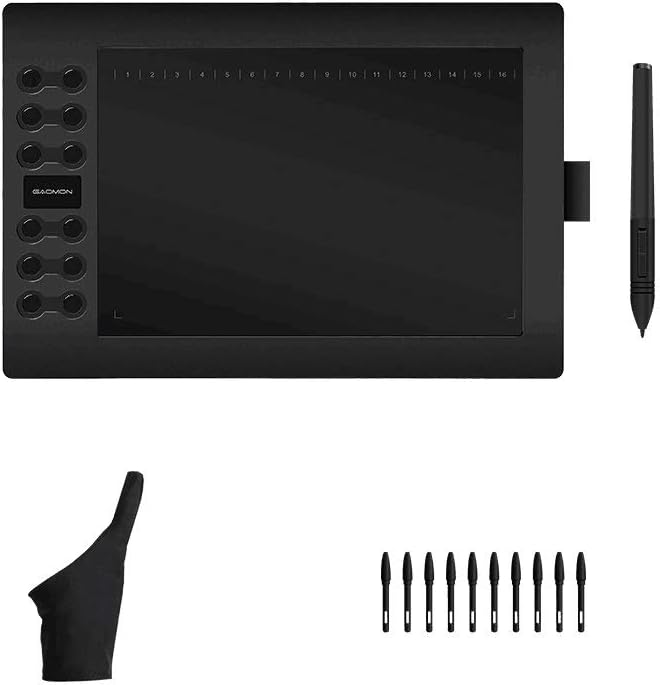 GAOMON M106K 10 x 6 Inches Painting Digital Graphics Pen Tablet with 12