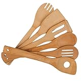 Organic Bamboo Utensil Set,Wooden Cooking Spoons And Spatulas,Antimicrobial Kitchen Tools,Perfect For Nonstick Pan And Cookware,Natural Tuners