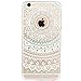 iPhone 6 Case, iPhone 6S Case, JAHOLAN TPU Silicone Gel Soft Clear Case Cover for iPhone 6 6S - White Mint Tribal Mandala