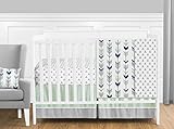 Grey, Navy Blue and Mint Woodland Arrow 11 Piece Baby Boy or Girl Crib Bed Bedding Set Without Bumper