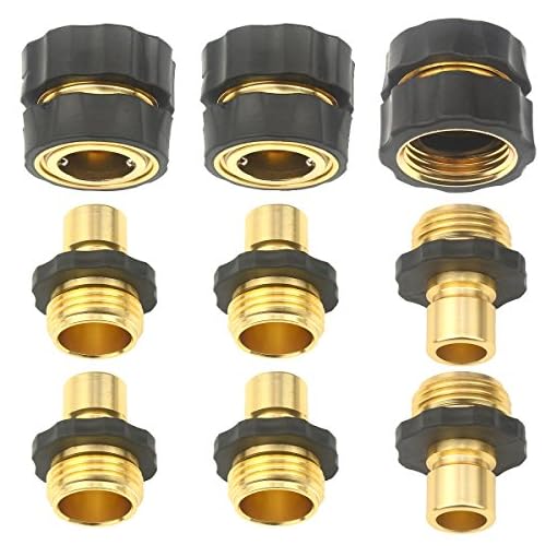 Set of 9 Aluminum Garden Hose Quick Connector