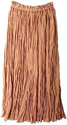 Amazon スカート ロング プリーツ プリーツスカート 白 黒 ピンク ロングスカート ウエストゴム Mサイズ キャメル 17 スカート 通販