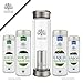 UEndure 14oz Glass Tea Infuser Travel Bottle + Strainer for Loose Leaf Tea