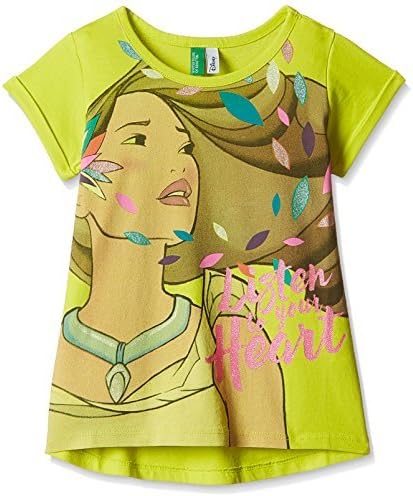 United Colors of Benetton Girls' T-Shirt (17P3P7XC137LG_Multicoloured_EL)