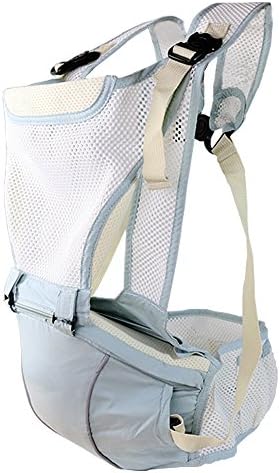 Baby Carrier with Ergonomic Hip Seat Soft Backpack Double strap Breathable Mesh Adjustable Waistband for All Season Summer Alone Nursing from Newborn Infant to Toddler or Traveling (Sky Blue)