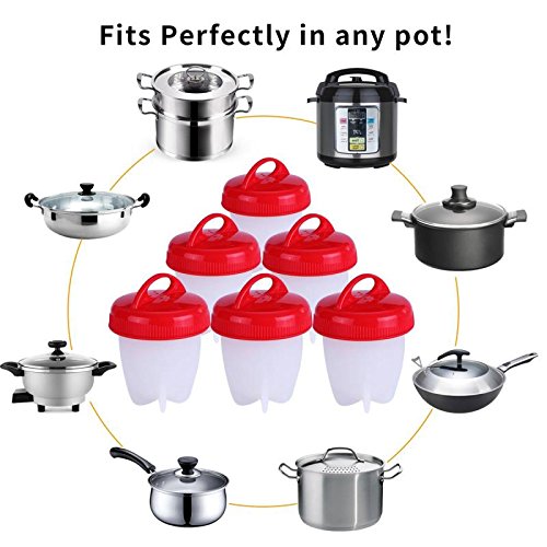 Egg Cooker Set Non-stick Silicone Egg Cups for Soft and Hard Boiled Eggs