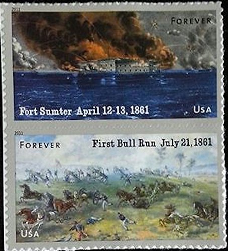 Civil War 1861: Fort Sumter and First Bull Run, Sheet of 12 x Forever Postage Stamps, USA 2011, Scott 4522-23