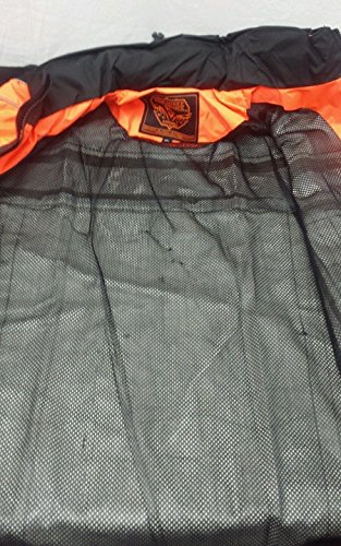 Men's Motorcycle Motorbike 100% Nylon RAIN Suit Gear Black Orange Durable New (XL Regular) - Thumbnail 3