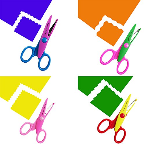 LANGSHOP 8 Pack Paper Edger Scissors Decorative Edging Scissors Craft Cutters for Kids HOUSWOUKER