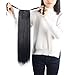 Hair Extensions Ponytail One Piece Tie Up Ponytail Clip in Hair Extensions Hairpiece Binding Pony Tail Extension for Girl Lady Woman Dark Dlack