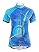 QinYing Women's Short Sleeve Outdoor Bicycle Bike Cycling Jersey Top Blue XXL