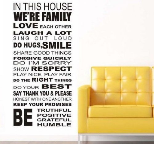 dailinming We are Family in This House Wall Sticker Inspirational Quote Art Decal Decor