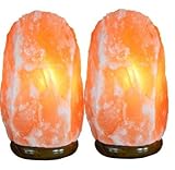 Indus Classic set of 2 Himalayan Rock Crystal Salt Lamps, 8 inches