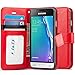 Galaxy J1 Mini Prime Case, J&D [Wallet Stand] [Slim Fit] Heavy Duty Protective Shock Resistant Flip Cover Wallet Case for Samsung Galaxy J1 Mini Prime - Red