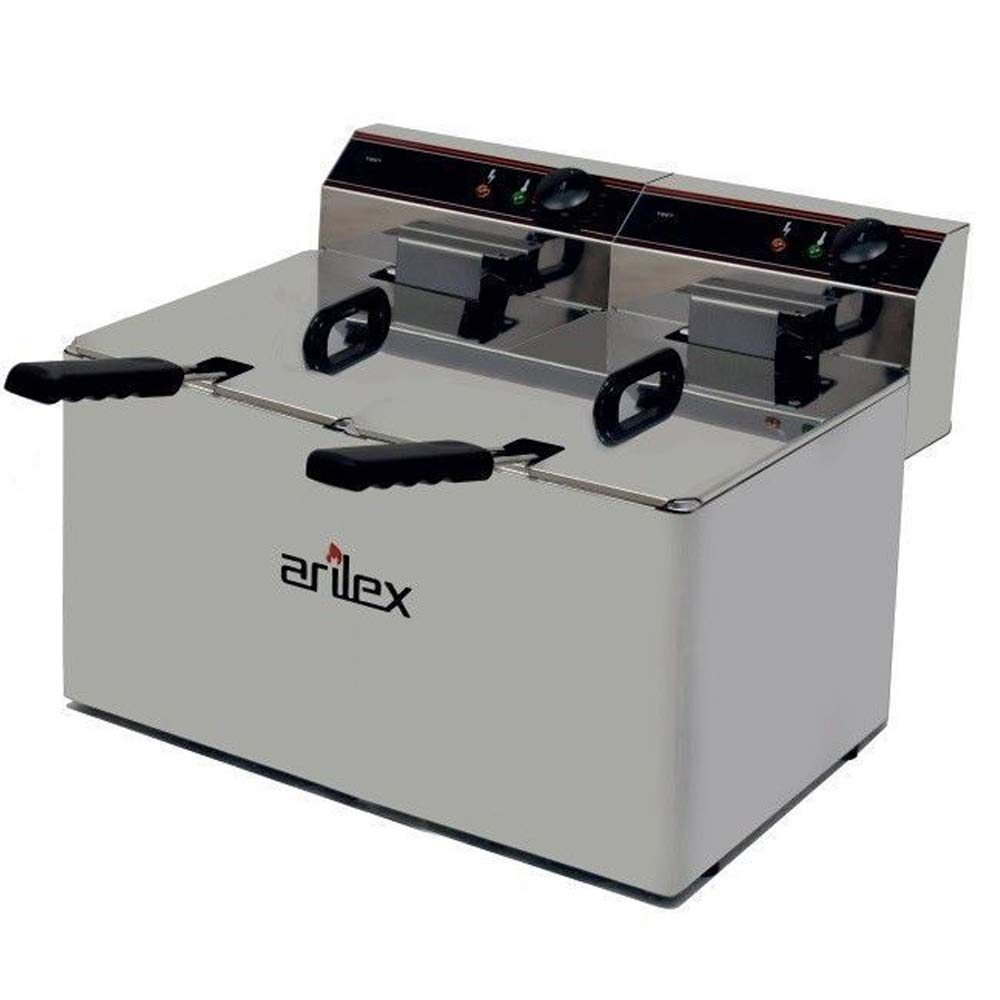 Freidora Eléctrica Profesional SIN Grifo Capacidad 10 + 10 ...