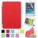 BESDATA Ultra Thin Magnetic Smart Cover [Wake/Sleep Function]& Translucent Back Case for Apple 1st Gen Generation iPad Mini + Screen Protector + Cleaning Cloth + Stylus (Red)