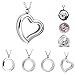 PiercingJ Round Heart Stainless Steel Locket Floating Charm Pendant Necklace - 21.5
