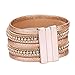 Welcomeuni Bohemian Bracelet Woven Braided Wrap Cuff Magnetic Clasp for Women (Gold)