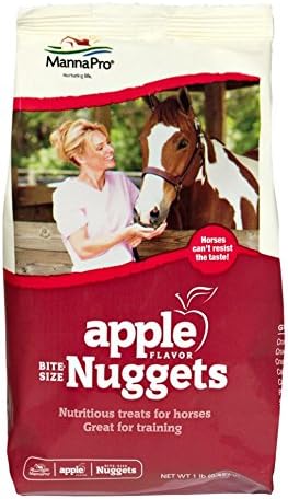 3 Packs of Manna Pro 1 lb. Flavor Bite Size Nugget Treats for Horses. (Apple)