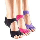 toesox Womens Bella Half Toe 3-Pack
