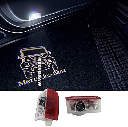 1 Pair For Mercedes Benz G class (2019-2020) W464 G320/G350/G500/G55/G550/G63 AMG/G65 AMG Car HD No Fading LED Door Warning Light Projector Ghost Shadow Light