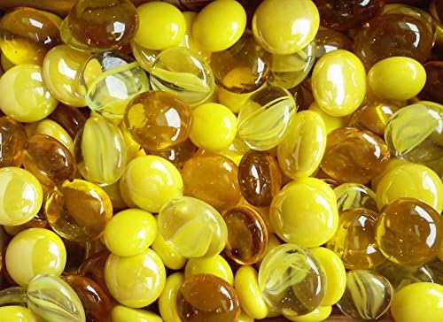 Creative Stuff Glass - 1 LB -Sunshine Mix - Yellow Mix - Glass Gems - Vase Fillers