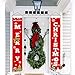 LUCKKYY Merry Christmas Banner,Welcome Christmas Porch Fireplace Wall Signs Flag for Outdoor Indoor Christmas Decoration,Christmas Door Banner Decoration Red Xmas Sign for Home Party (Red)