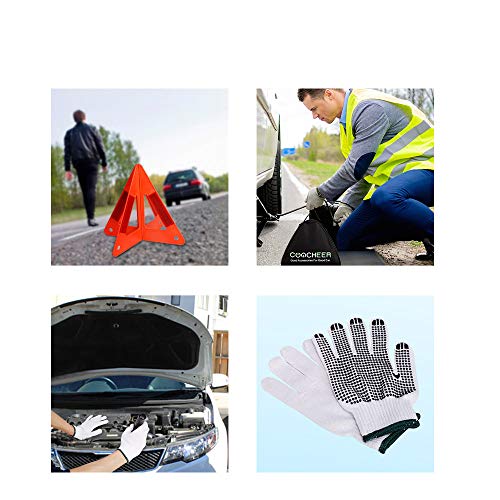 24 in 1 Roadside Assistance Auto Emergency Kit, Multifunctional Breakdown Tool Kits First aid kit (Triangle Bag - Contains Jumper Cables, Tools, Reflective Safety Triangle and Safety Hammer etc)