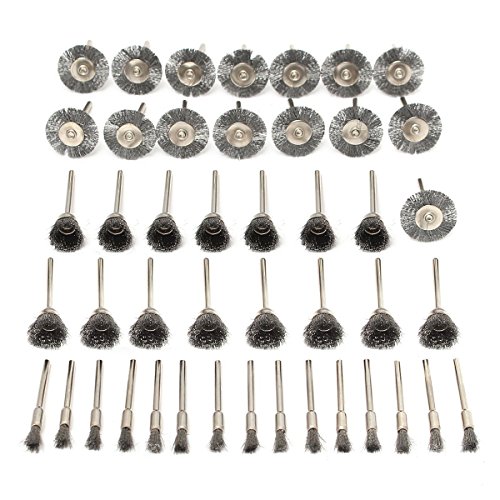 Drill Warehouse 45PC Wire Brushes Set Steel Wheel Brushes Dremel Accessories for Rotary Tools