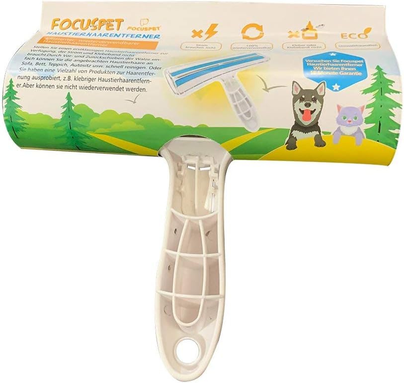 Pet Hair Remover Roller Cleaning Brush Dog Cat Hair from Furniture Clothing (White)