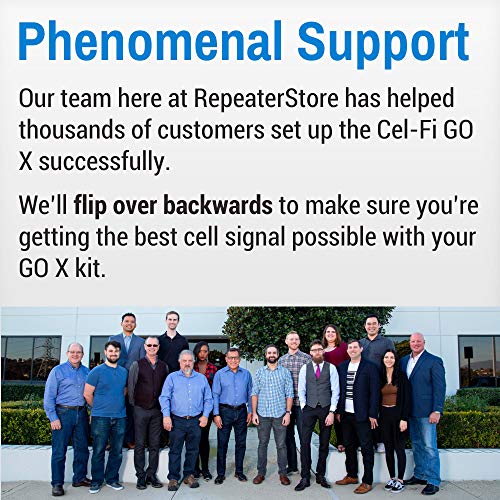 Cel-Fi GO X: The Only 100 dB Single Carrier Cell Phone Signal Booster for Homes & Offices - for Verizon, AT&T, Or T-Mobile - 1 Dome Antenna Kit