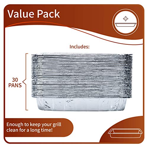 [30 Pack] Compatible with er Grills Drip Pans, Bulk Package