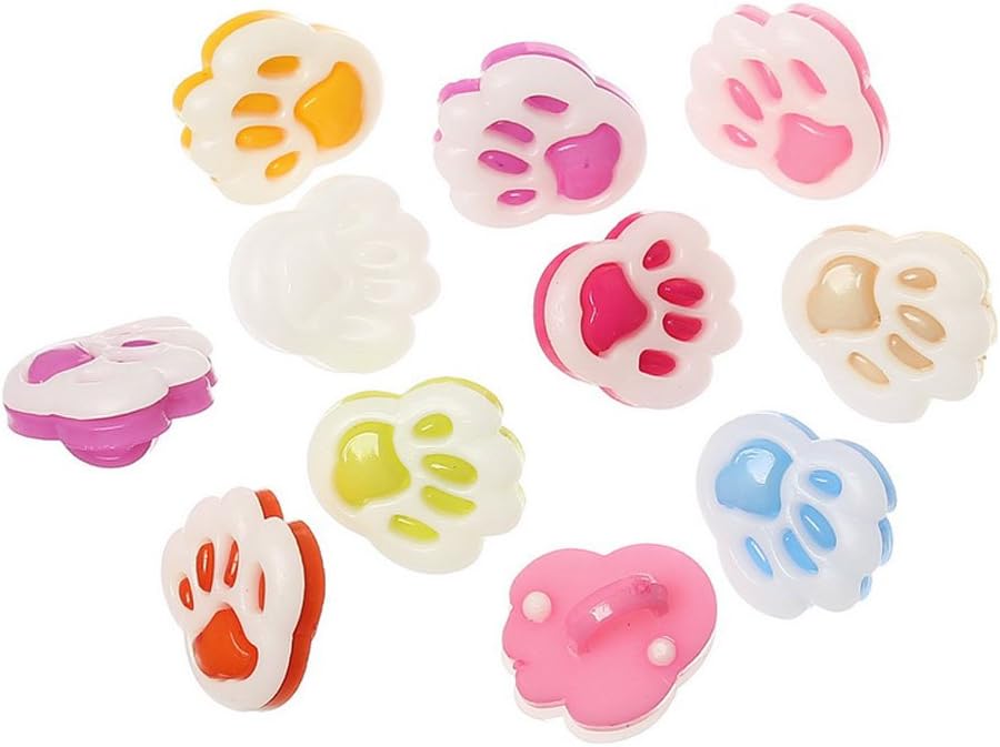 Footprints Shape Resin Buttons Fit Sewing and Scrapbook 13x12mm, 300pcs Mixed Colors