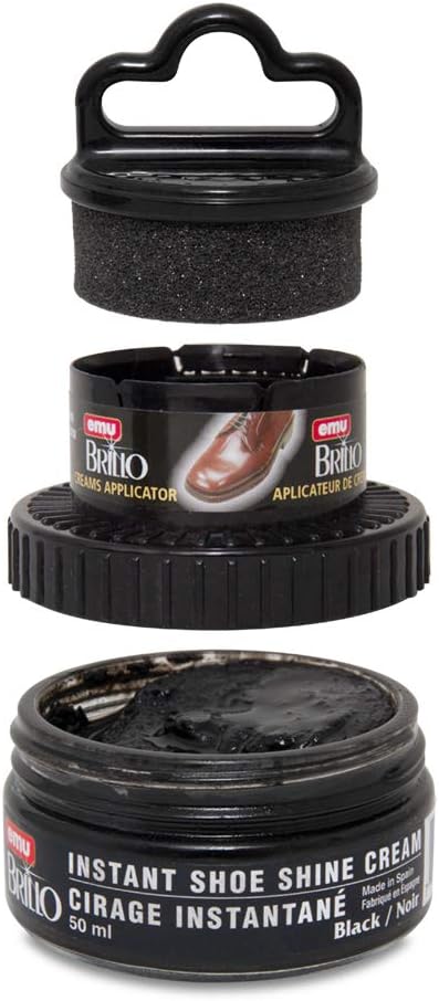 Moneysworth & Best Instant Shoe Shine Cream Kit with Dauber, Black, 50 ml: Sports & Outdoors