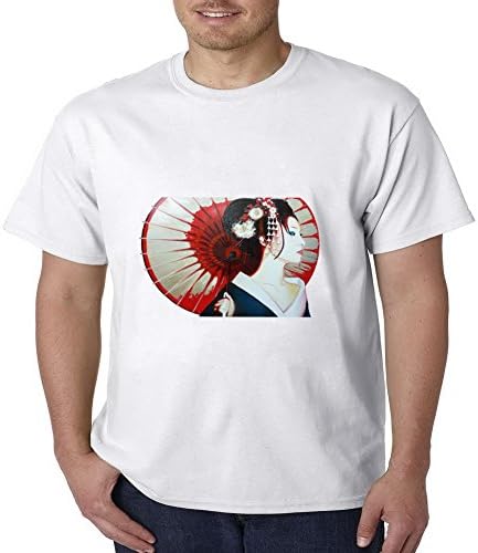 Wu Hui Geisha Painting Tees Shirt Short Sleeve Mens M