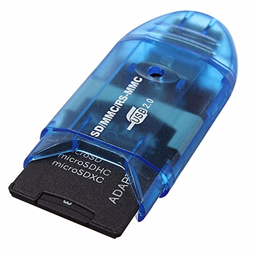 High Speed USB 2.0 Multi in 1 Memory Card Reader Writer Adapter With Caps for MMC SD SDHC TF UP To 64GB 1PC