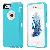 iPhone 6/6s Case,[Heavy Duty] Armor 3 in 1 Built-in Screen Protector Rugged Cover Dust-Proof Shockproof Drop-Proof Scratch-Resistant Tough Shell for Apple iPhone 6/6s 4.7 inch (Mint Green)