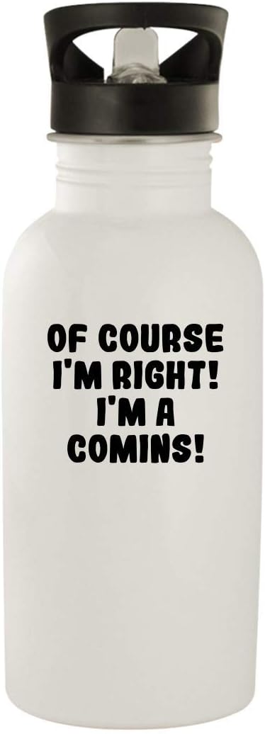 Of Course I'm Right! I'm A Comins! - 20oz Stainless Steel Water Bottle, White
