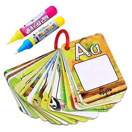 Coolplay Water Drawing Painting Writing Ring Card Board Magic Pen Doodle Toy Gift - Splash Cards -26 Alphabet