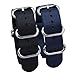 Watch Band NATO Straps 2Pcs Replacement Heavy Duty Nylon Straps with Stainless Steel Buckle (20, Black,Blue)