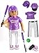 Purple Baseball Uniform with Baseball Bat, Helmet, and Shoes | Fits 18