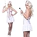 Sexy Nurse Costume Uniform L us 10 12,White,Large