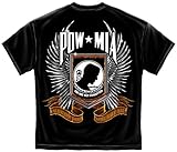 Military T-Shirt Pow Chrome Wings Black
