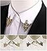 yueton 3 Pairs Golden Bronze Copper Metal Triangle Brooch, Collar Pins Decoration Parts