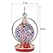 Lily's Home Mosaic Glass Hanging Hummingbird Feeder with Hanging Hook, Pink and Purple, 20 Ounce