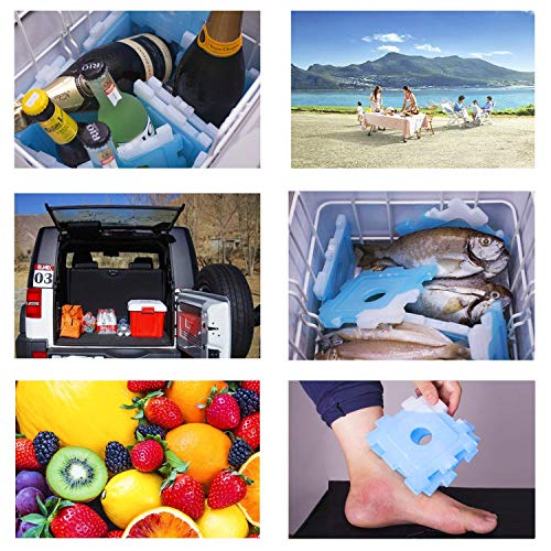 Ice Packs,Beyetori Cool Pack for Lunch Box,Freezer Packs for Lunch Bags and Coolers,Ice Pack Slim Reusable,Long-Lasting Freezer Ice Packs,Ice Packs-Great for Coolers,Ice Cube Blue (Blue, 10)