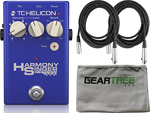 TC Helicon 996371001 Harmony Singer 2 Vocal Effects Pedal w/ Geartree Cloth and 2 XLR Cables